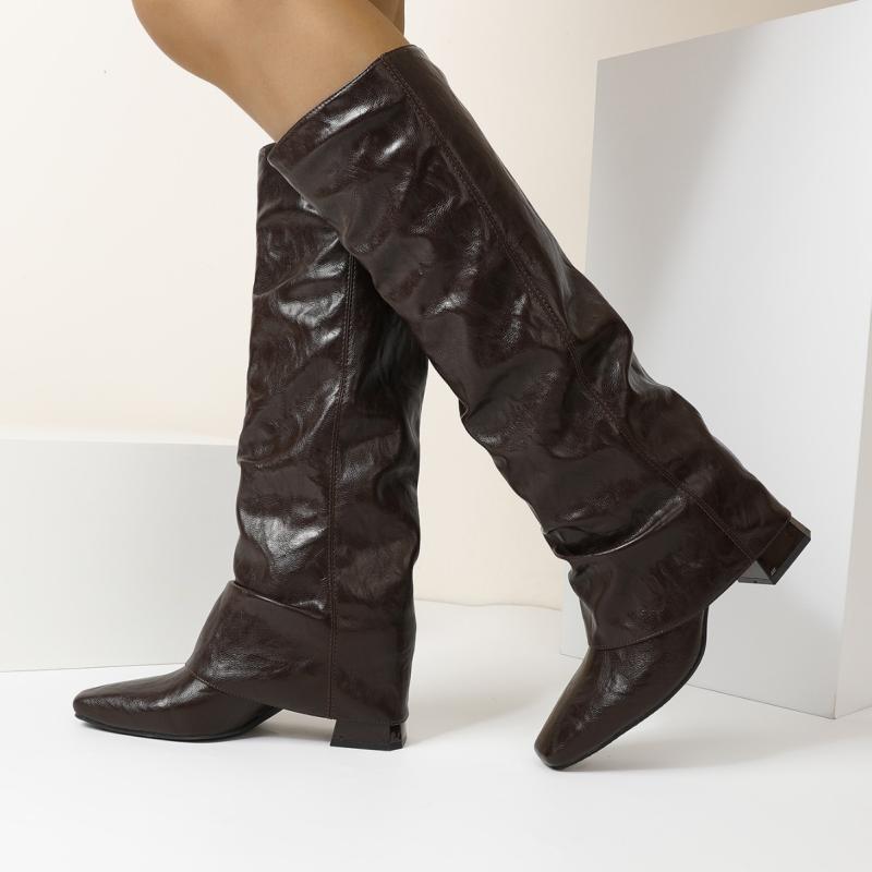 Boots |  Womens Steph Black Creased Leather Boots Boots Boots