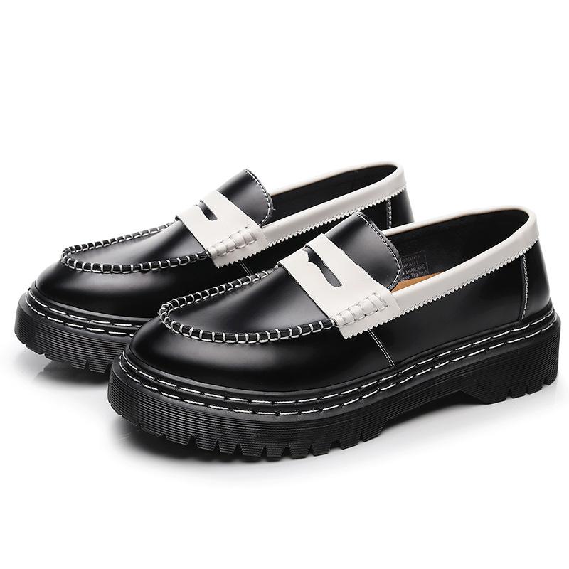 Flats |  Womens Chunky Loafers With Studded Welt Flats Flats