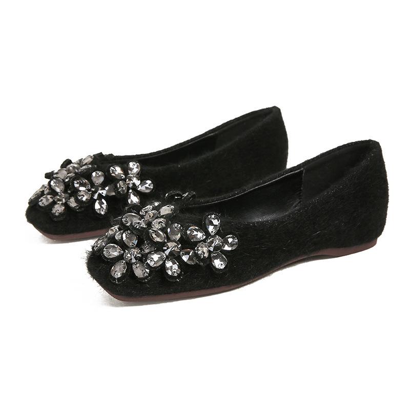 Flats |  Womens Point Toe Ballerina Slippers With Embellishments Flats Flats