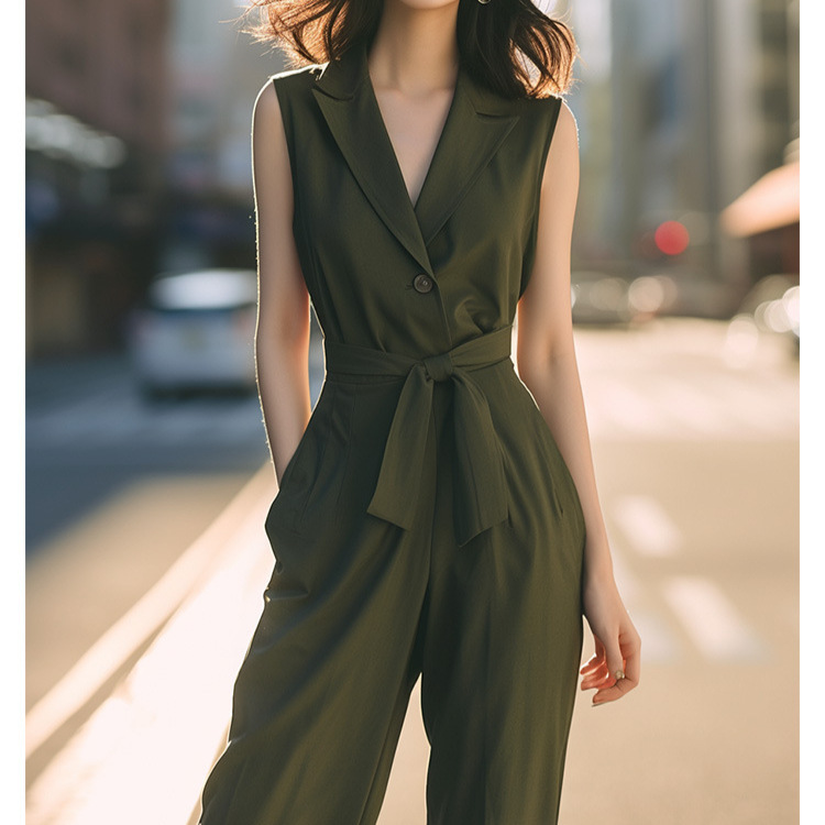 Jumpsuits & Rompers |  Womens Sasha Jumpsuit W/ Self Belt Clothing Jumpsuits & Rompers